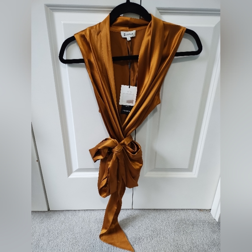 Lily silk copper wrap tank